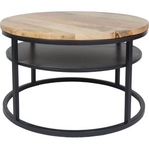Delhi - Rond - Salontafel - 70 cm - Mangohout - Metaal