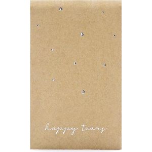 Bruiloft zakdoekjes - Happy tears - kraft/zilver - 10 stuks