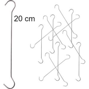 Ophanghaken - Metaal - 20 cm - Dubbel Model - 50 Ophanghaken