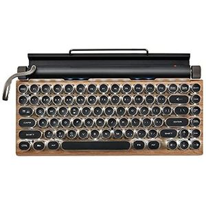 Groene as mechanische toetsenbord-schrijfmachine vorm, retro design; ingebouwde batterij is gemakkelijk mee te nemen, u kunt een Bluetooth-verbinding gebruiken; eersteklas textuur (Hout)