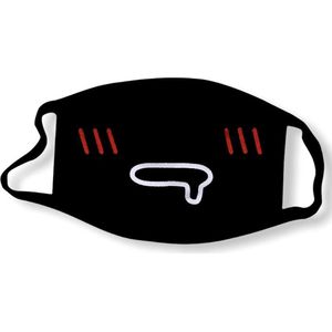 Bazzzy - Premium Mondkapje Kwijl gezichtje - Wasbaar - Katoen - Zwart met print