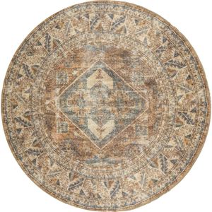 Veer Carpets - Laria Blue - Vloerkleed Rond - Blauw - Ø200 cm