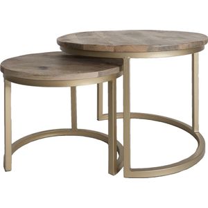 Salontafel Bart - Set Van 2 - Metalen Frame - Mangohout