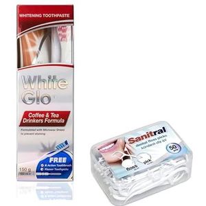 White Glo - Koffie & Thee Drinkers Formule - Tandpasta - Wit - 3 Stuks