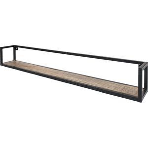 Wandplank Vintage - 140 cm - Mangohout - Stalen Frame