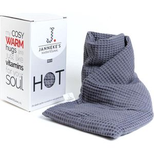 Janneke's Warmtesjaal - extra lang - kleur donkergrijs