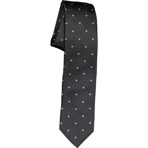Michaelis stropdas, antraciet grijs met witte sterretjes -  Maat: One size
