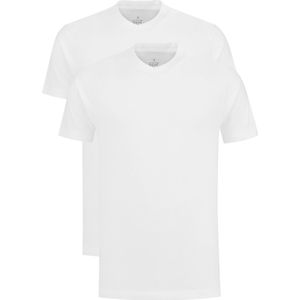 VENT wijd model T-shirt V-hals (2-pack) - wit