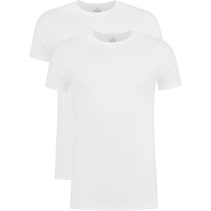 VENT strak model T-shirt O-hals (2-pack) - wit