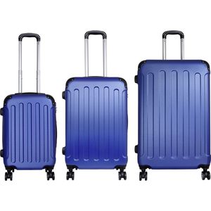 Kofferset 3 delig - Reiskoffers met TSA slot en op wielen - Avalon - Blauw - Travelsuitcase