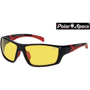Polar Specs® Polariserende Nachtbril PS9026 – Black & Red – Polarized Nightdriving – Medium – Unisex