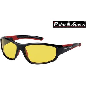 Polar Specs® Polariserende Nachtbril PS9024 – Black & Red – Polarized Nightdriving – Small – Unisex