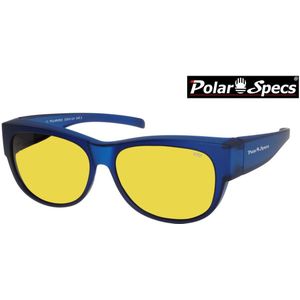 Polar Specs® Overzet Nachtbril PS5097 – Mat Navy Blue Satin  – Polarized Nightdriving – Medium – Unisex