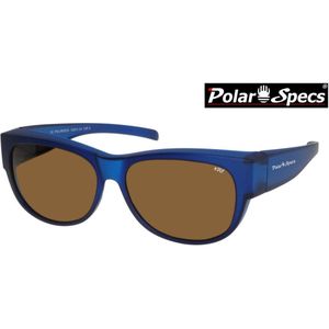 Polar Specs® Overzet Zonnebril PS5097 – Mat Navy Blue Satin  – Polarized Brown – Medium – Unisex
