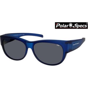 Polar Specs® Overzet Zonnebril PS5097 – Mat Navy Blue Satin  – Polarized Black – Medium – Unisex