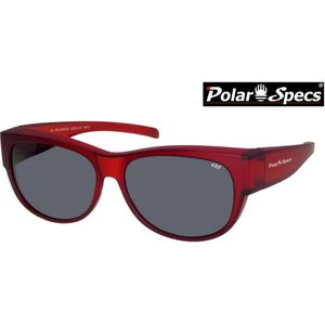 Polar Specs® Overzet Zonnebril PS5097 – Mat Burgundy Red Satin  – Polarized Black – Medium – Unisex