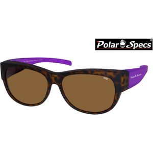 Polar Specs® Overzet Zonnebril PS5097 – Mat Havana/Paars – Polarized Brown – Medium – Women