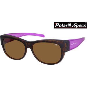 Polar Specs® Overzet Zonnebril PS5097 – Mat Havana/Roze – Polarized Brown – Medium – Women
