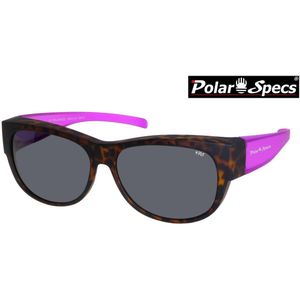 Polar Specs® Overzet Zonnebril PS5097 – Mat Havana/Roze – Polarized Black – Medium – Women