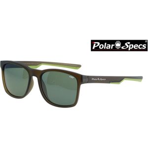 Polar Specs® Polariserende Zonnebril Traveller Sport PS9016 – Mat Bruin/Groen – Polariserend Groen – Medium/Large