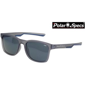 Polar Specs® Polariserende Zonnebril Traveller Sport PS9016 – Mat Grijs/Blauw – Polariserend Zwart – Medium/Large
