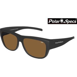 Polar Specs® Overzet Zonnebril PS5096 – Mat Black – Polarized Brown – Large – Unisex