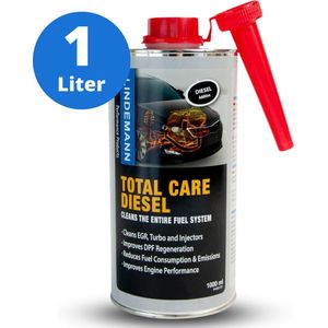 Lindemann Total Care Diesel 1000ml - Diesel Cleaner - Motor Reiniger - Diesel Additief - Roetfilter Reiniger Diesel - DPF Cleaner - DPF Reiniger - EGR Cleaner - Injector Reiniger Diesel - Complete Reiniging Brandstofsysteem