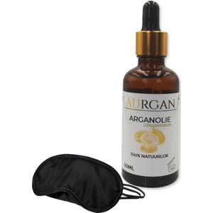 Aurgan Arganolie citroenverbena 50 ml gezichtsolie haarolie massageolie | rustgevend & kalmerend + GRATIS slaapmasker