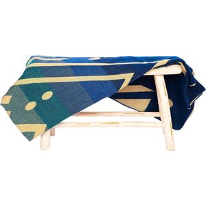 Imbabura Blauw Woondeken - Alpacawol - Warm & Zacht - FairTrade - Handgemaakt in Ecuador -