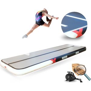 YouAreAir Turnmat — AirTrack Pro 4.0 | 3 meter — 15cm dik | Gymnastiek | Waterproof | incl. 600W sterke YouAre miniblower — 3m Gym fitness mat met elektrische lucht-pomp