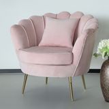 Fauteuil - Zitbank - 1 persoons - Belle Velvet Roze Bankje