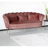 Lizzely Garden & Living Zitbank Belle 3 Zits Velvet Oud Roze - Tijdloos design, ultiem zitcomfort, inclusief kussens