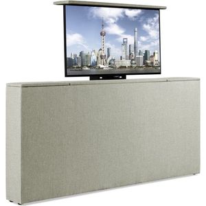 Bedonderdeel - BedNL TV-Lift Systeem in Voetbord - Max. 42 inch TV - 120 breed 85 Hoog 22 Breed- Groen Stof