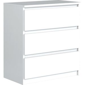 Pro-meubels - Ladekast - Norton - Wit - 70cm - 3 lades - Commode