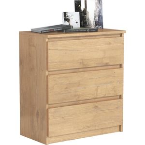 Pro-meubels - Ladekast Norton - Eiken - 70cm - 3 lades - Commode