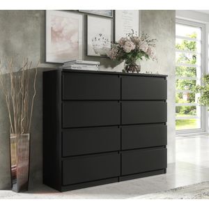 Pro-meubels-Ladekast-Ibis-Zwart mat-120cm-Commode