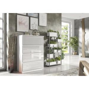 Pro-meubels - Ladekast - Ribera - 4 Lades - 70cm - Hooglans wit - Commode
