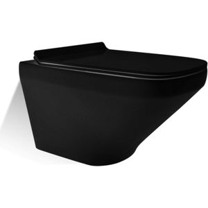Vips Toilet - Mat zwart - Keramiek - Hangend - Design - WC
