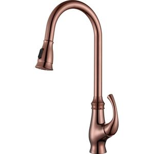 Keukenkraan - Rose Gold - Mengkraan - Messing - Design - Uittrekbare Uitloop