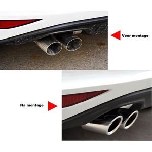 Chrome rvs uitlaat sierstuk trim eindstuk Geschikt Voor vw golf 4 golf 5 golf 6 golf 7 passat scirocco Jetta polo audi tsi tdi fsi