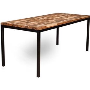 Industriële eettafel hout en metaal ""Kansas"" - 200 x 80 x 75 cm