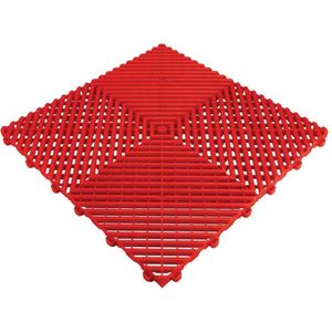 RibDeck Vloertegel Rood - PVC Vloer - Balkon - Terras - Set van 6 tegels