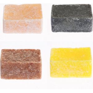 4 Amberblokjes - geuren: Black Opium/Sandelwood/Cookie Dough/Perzik originele Marokkaanse geurblokjes)