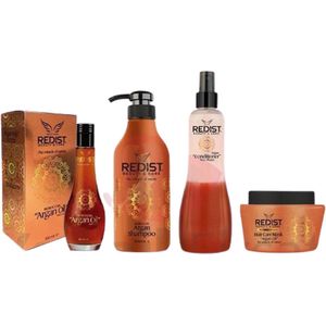 Redist - Argan Haarverzorging Set 4-delige - Argan Shampoo 1000 ML-Argan Haarverzorgingsmasker 500 ML-Argan Haarolie 100 ML-Argan 2-fasen Haarconditioner 400 ML