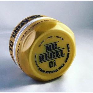 Mr.Rebel - Wax 01-HAARWAX- Hair styling wax bright white-WAX - HAIR STYLING WAX -HAAR STYLING - STYLING HAAR - HAAR - KAPPER HAIR WAX -KAPPERS  – 150 ml-Wax