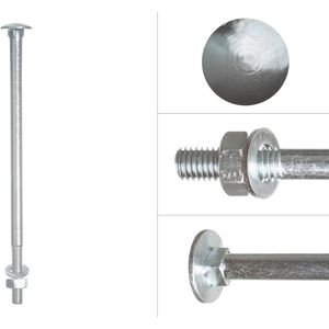 Slotbout verzinkt M6 x 130 mm met moer - Doos 100 stuks