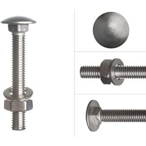 Wovar Slotbouten RVS M10 x 70 mm | 10 Stuks