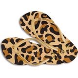 BeachyFeet Teenslipper Dames Leopardo Bruin Slipper - Maat 37-38