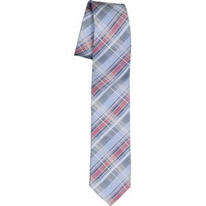 Pelucio stropdas - blauw met rood geruit - Maat: One size