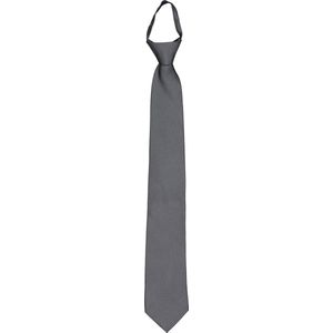 Pelucio voorgeknoopte stropdas met rits, antraciet grijs -  Maat: One size